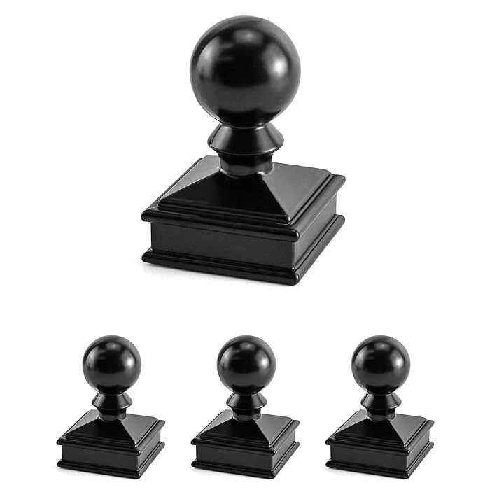 Buy QWORK Fence Post Cap, 4 Pack 2" x 2" Decorative Piling Metal Caps