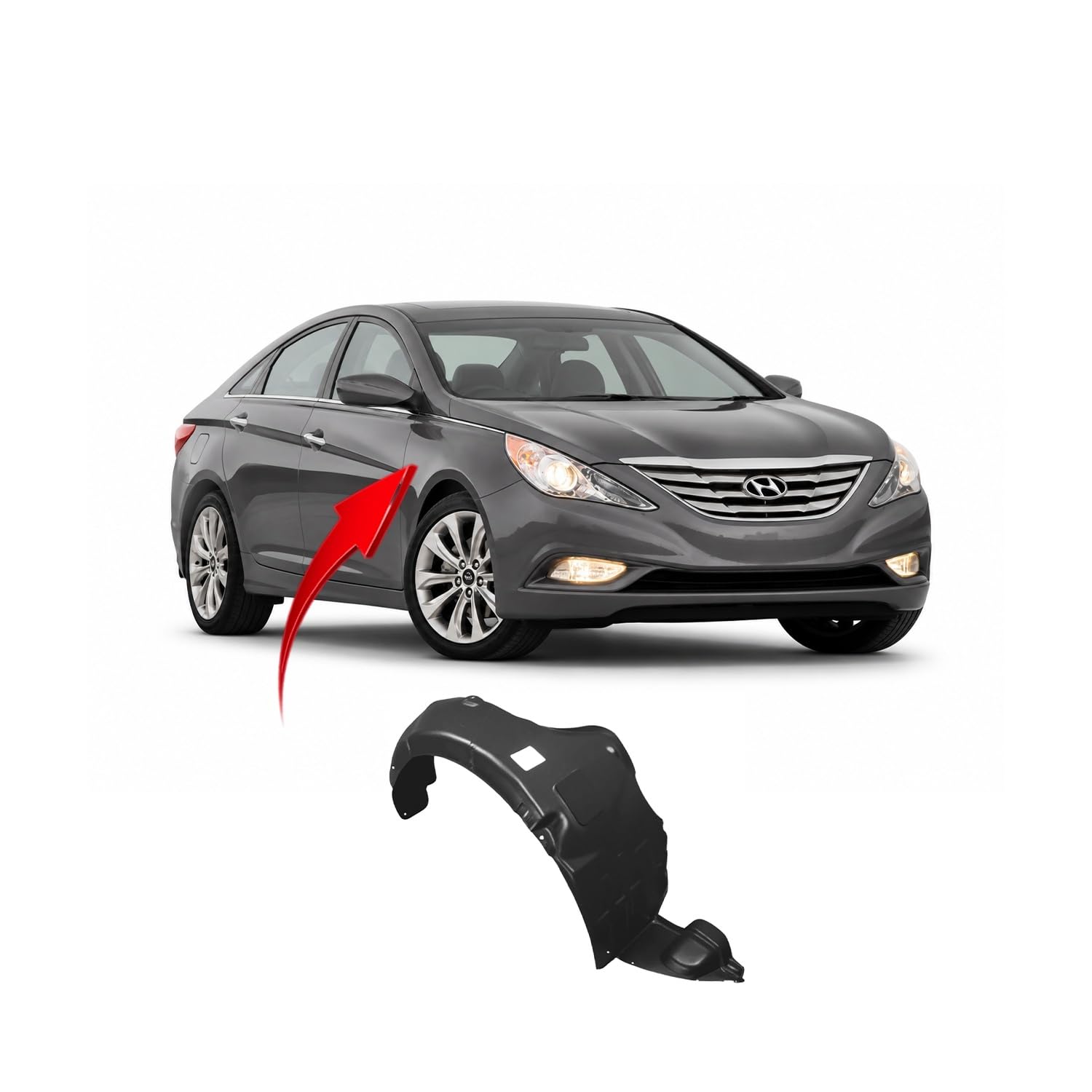 FitParts Compatible with Hyundai Sonata 2011–2013 Front Right Fender Liner