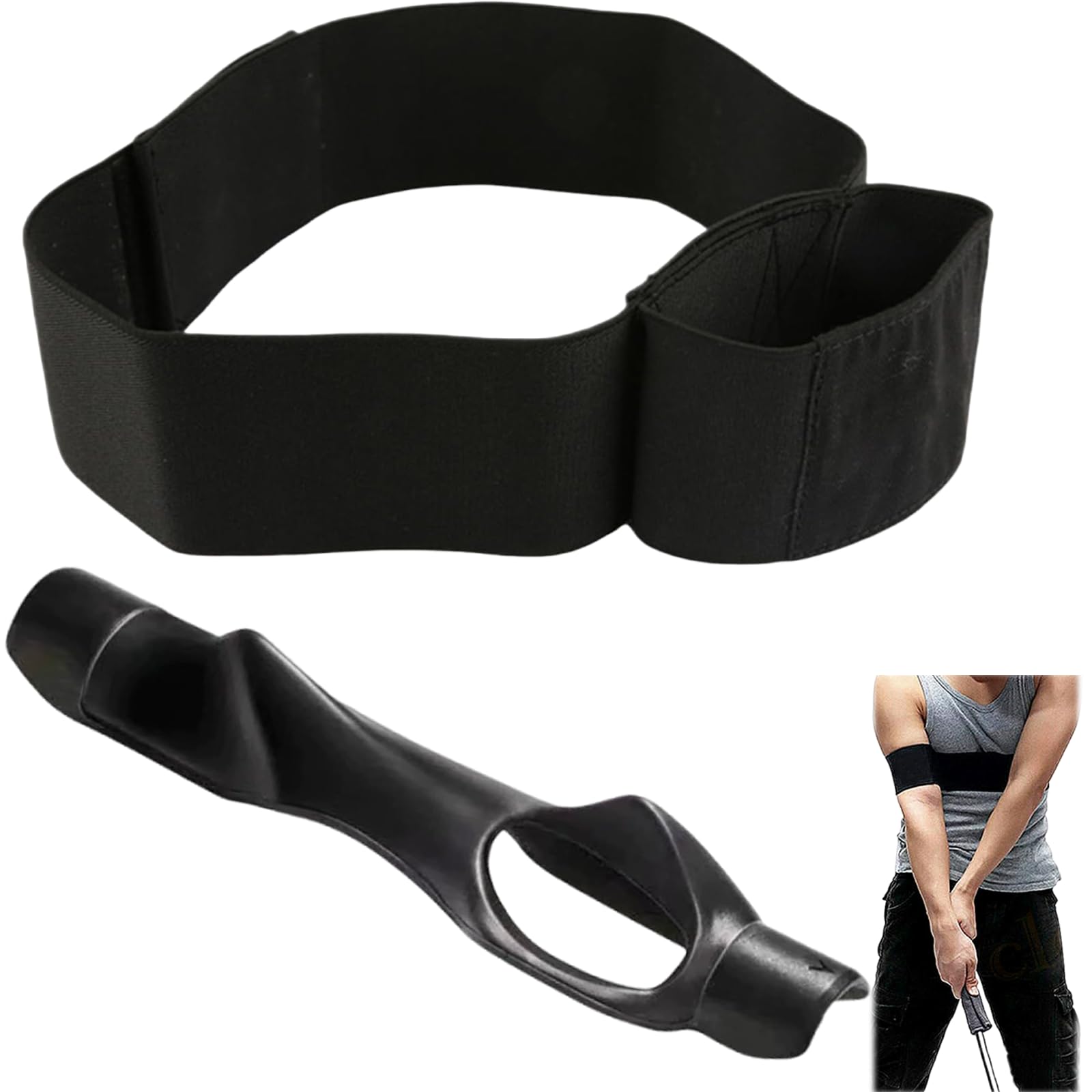Slider Golf Aid, Golf Training Aids for Swing Consistency, Arm Bands and Sliders for Indoor Practice, Portable Golf Swing Trainer with Hand Grip Guide, Golf Swing Training Aid for Beginners and Enthus