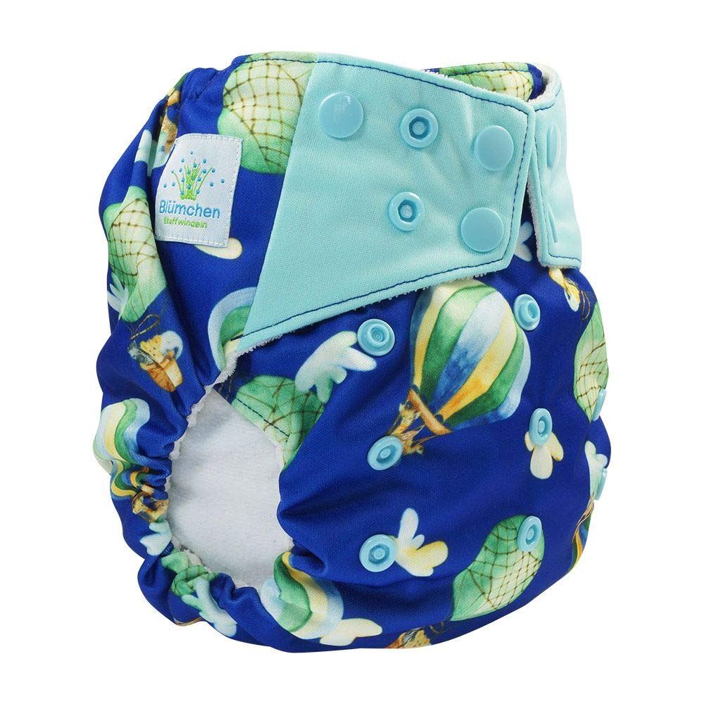 Blümchen All-in-One-Windel AIO Bambus SNAP (Ballon)