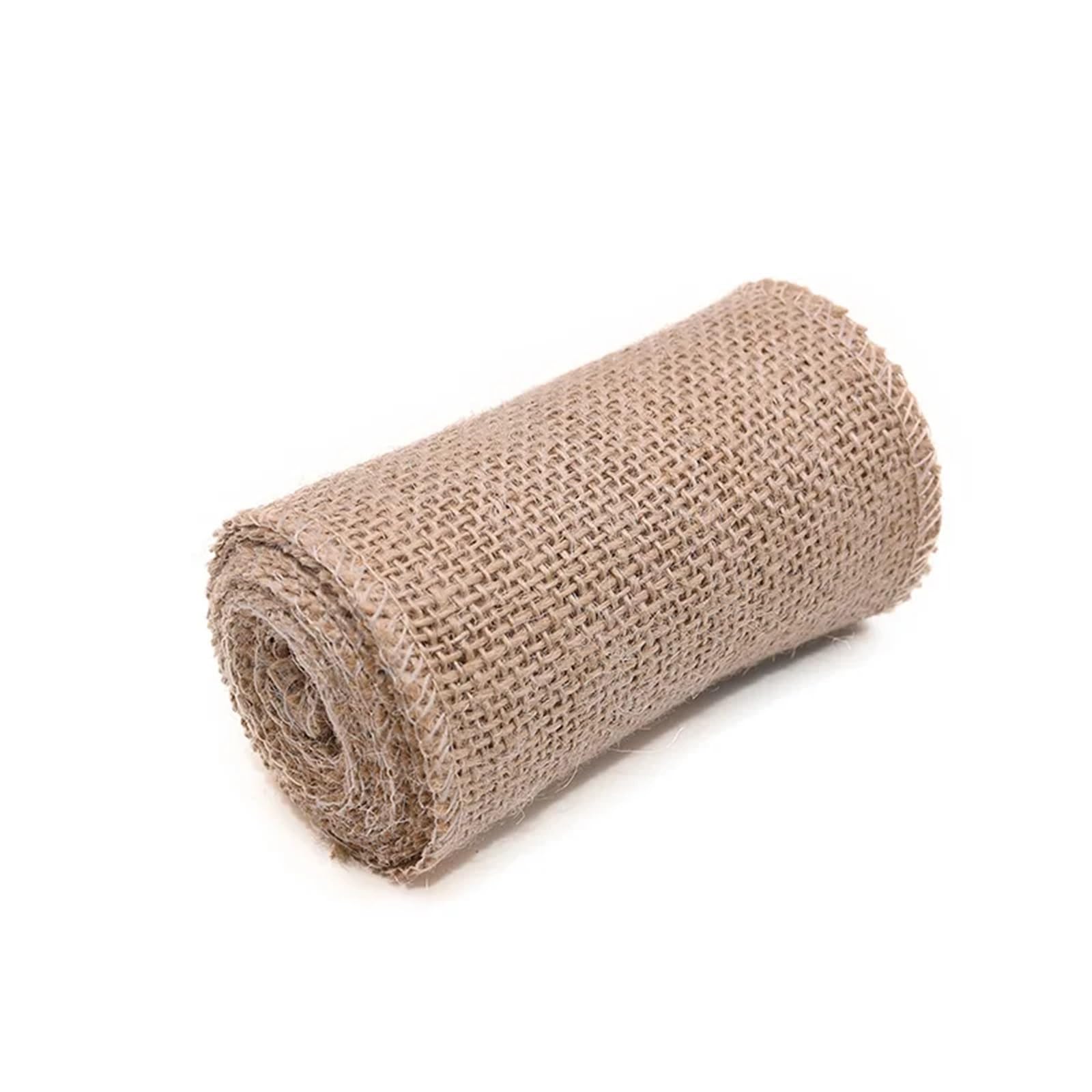 Hessian Roll 2M Natural Jute Burlap Hessian Ribbon Rolls Vintage Rustic Wedding Decoration Wrapping Festival Party Home Decor(10cm)