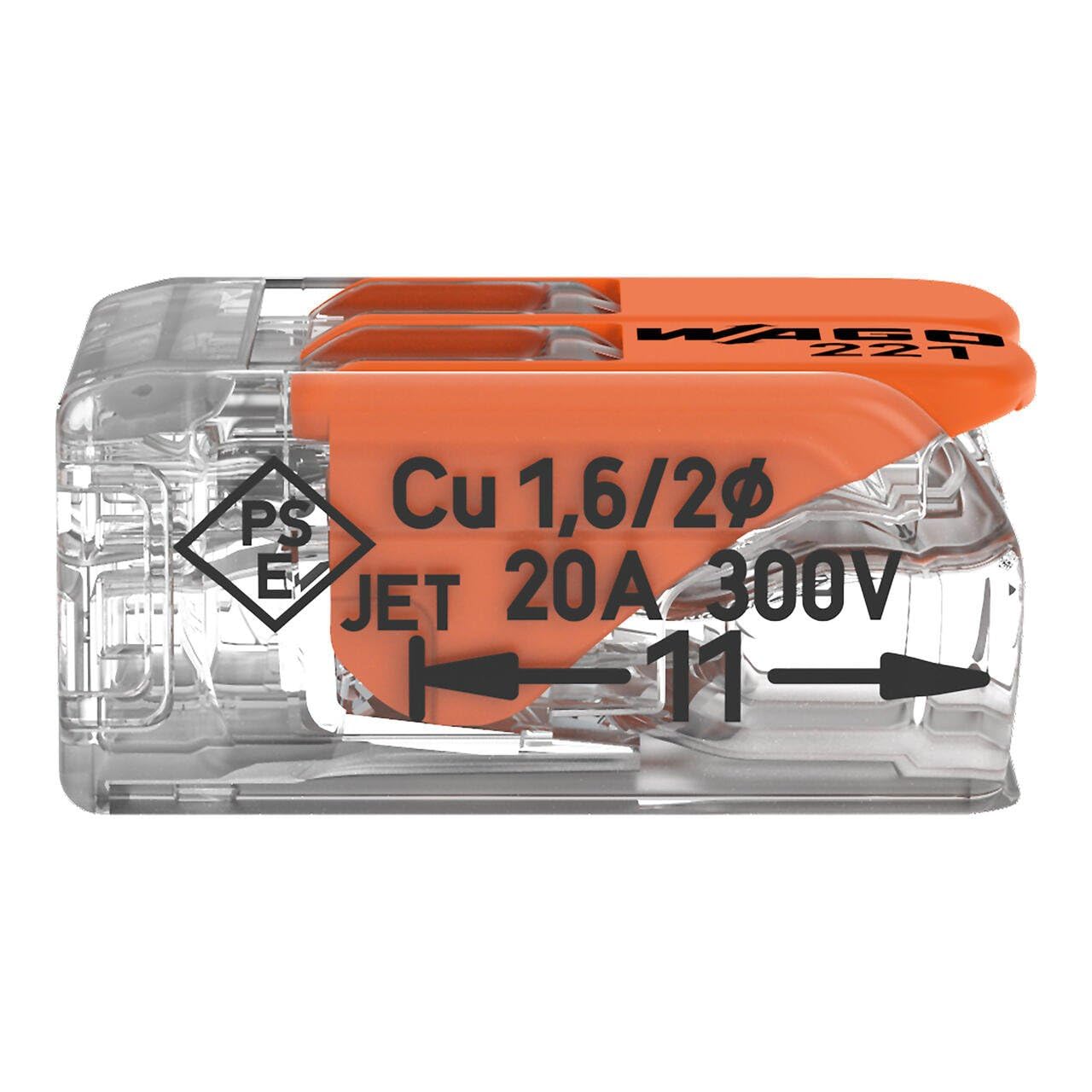 Wago 221-413 Zaciski Przyłączeniowe, Pomarańczowy, 3-przewodowe/ 50 sztuk/4 mm²
