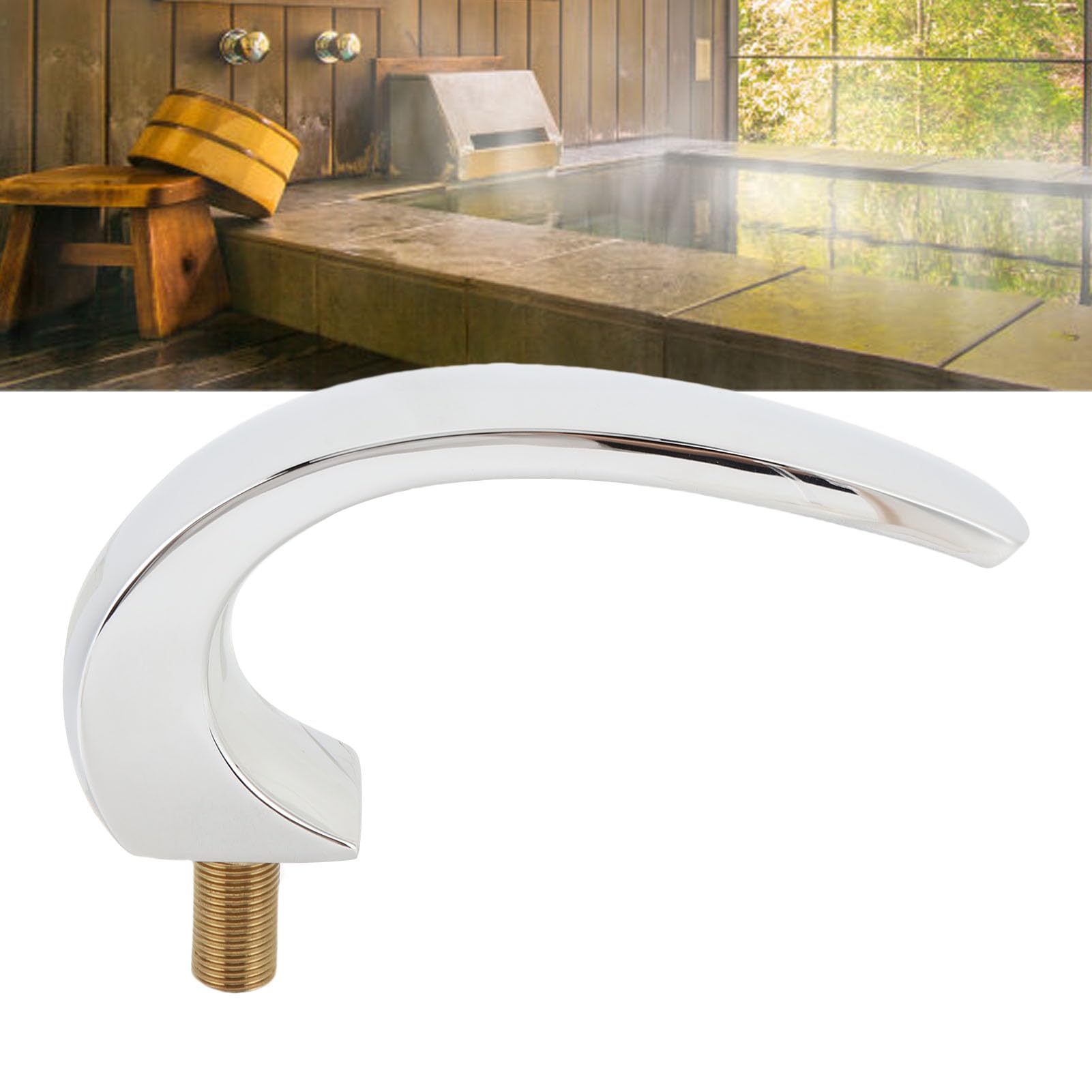 Caño de Cascada para Bañera de Acero Inoxidable, Rosca Macho G1/2 Montada en la Pared con Agua Suave para Baño, Spa, Piscina y Bañera