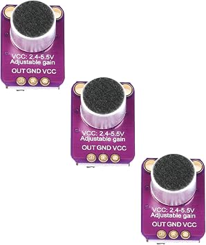 3pcs MAX4466 Microphone Preamp Module 2.4-5.5V Ultra-Low Power 24A 600kHz Gain Compatible for Arduino/Raspberry Pi