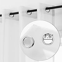 Vista 3 de Cortinas traslúcidas de 108 pulgadas para sala de estar, dormitorio, apartamento, ventana, 2 paneles con ojales, cortinas semitransparentes