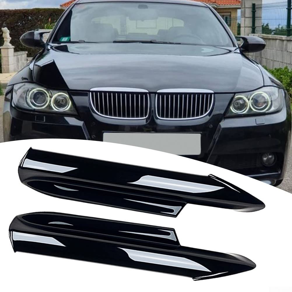SPORTARC 2 x Frontstoßstangen-Lippensplitter für BMW 3er-Serie E90 E91 320i 330i 2005–2008, schwarz