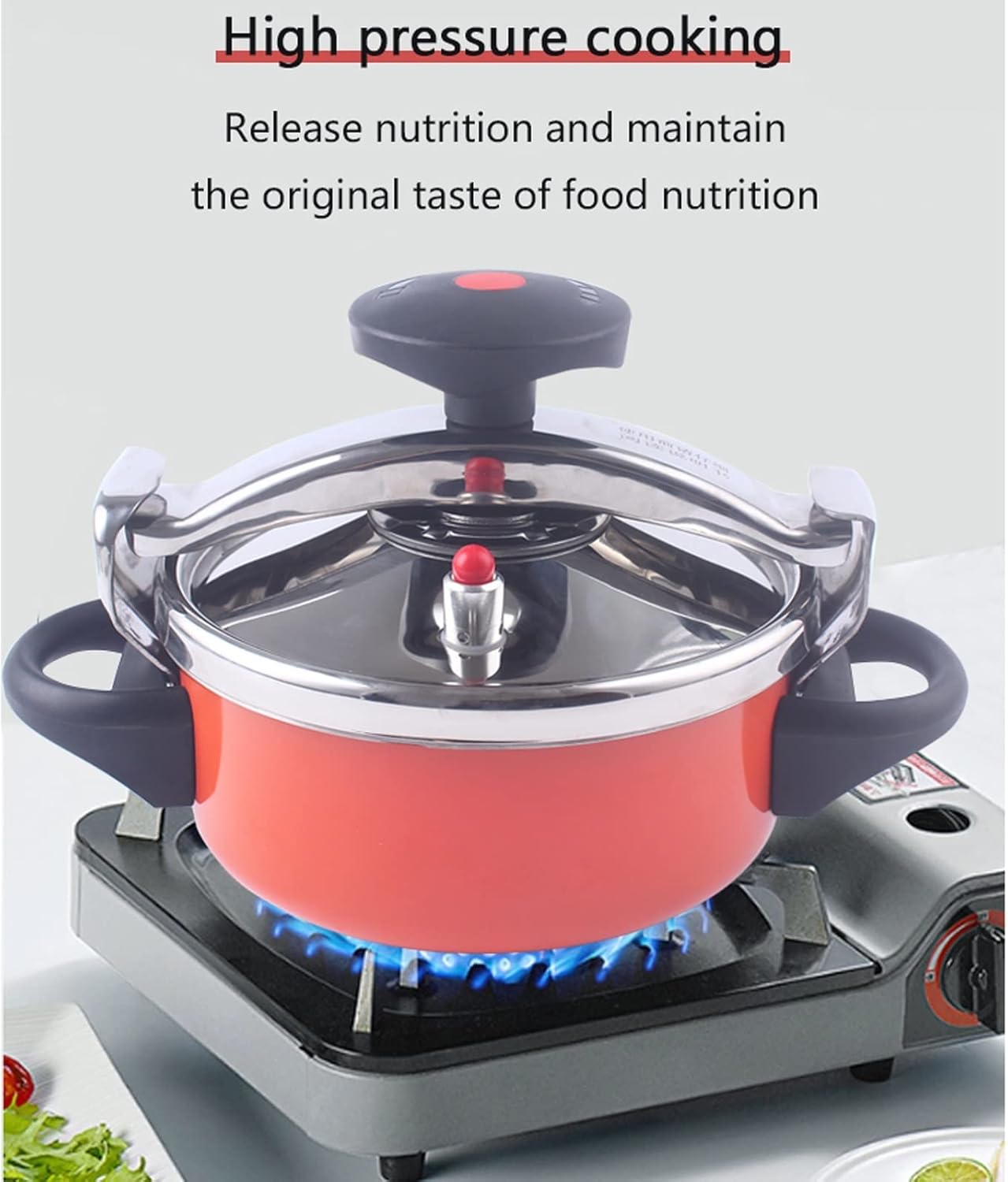 2L Small Pressure Cooker Stainless Steel for Pressure Foodie or Steaming, Compatible Induction Cooker Gas Home Cooker