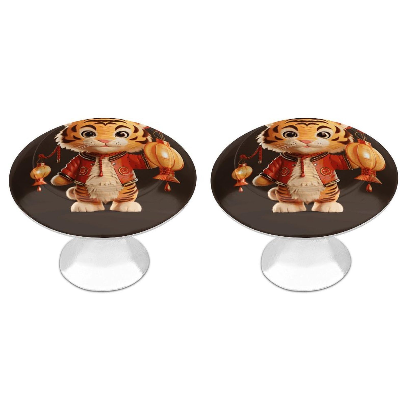 Btcowzrv Style A Tiger Holding A Lantern 2 Pack Cabinet Knobs Drawer Pulls