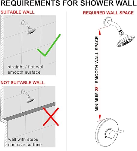 Miniatura 3 de Combo de cabezal de ducha de mano y ducha de lluvia para un fácil alcance, barra deslizante de acero inoxidable sin taladros de 27.5 pulgadas,