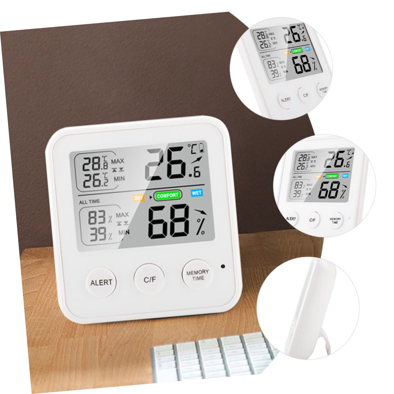 Happyyami 2 Piezas Termómetro Medidor De Temperatura Higrómetro Medidor De Humedad Pequeña Temperatura Humedad Temperatura Herramienta Para El Hogar Abs