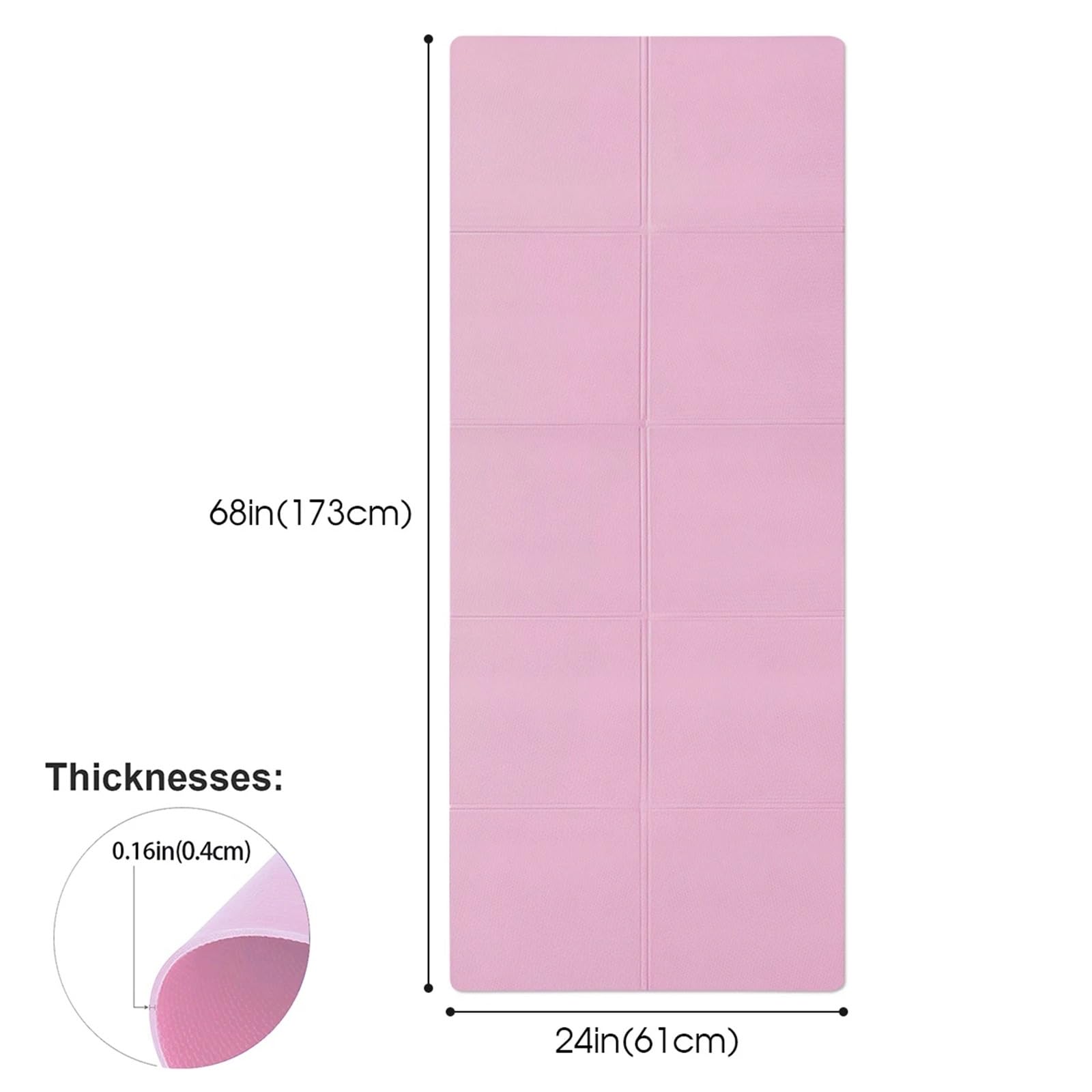 Tappetino Yoga Tappetino da yoga in EVA spesso 4 mm, coperta antiscivolo for tappetino sportivo for esercizi e attrezzature for ginnastica pilates