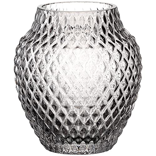 Leonardo Poesia 018669 - Jarrón Decorativo Hecho a Mano en Color Gris, jarrón de Flores abombadas, Soporte para Velas de Cristal, Hermoso portavelas de 11 cm de Alto Cover