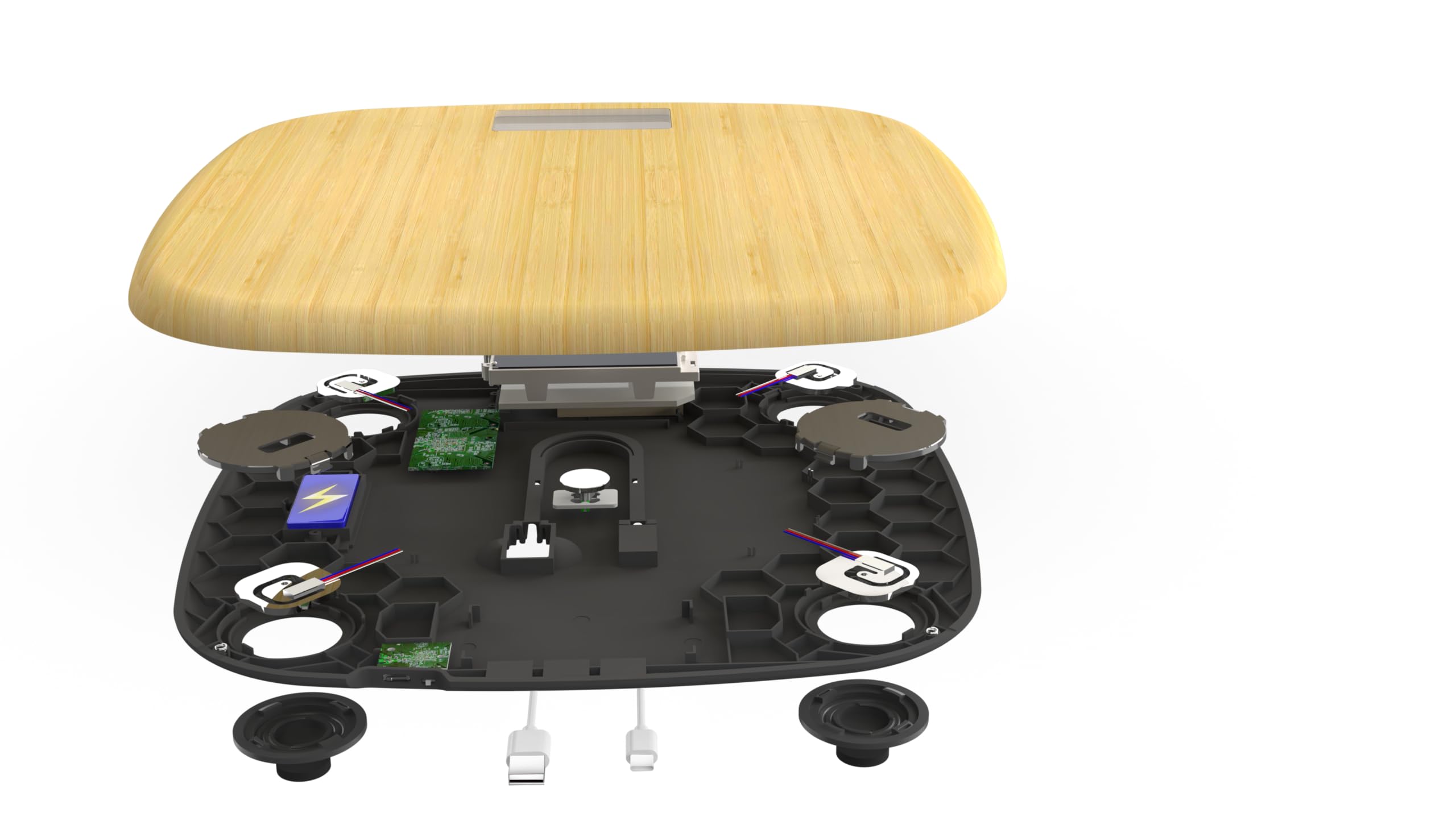LITTLE BALANCE 8806 Bambou Tortue USB-C, Pèse-personne sans pile, Rechargeable USB-C, Réparable, 180 kg, Bambou véritable