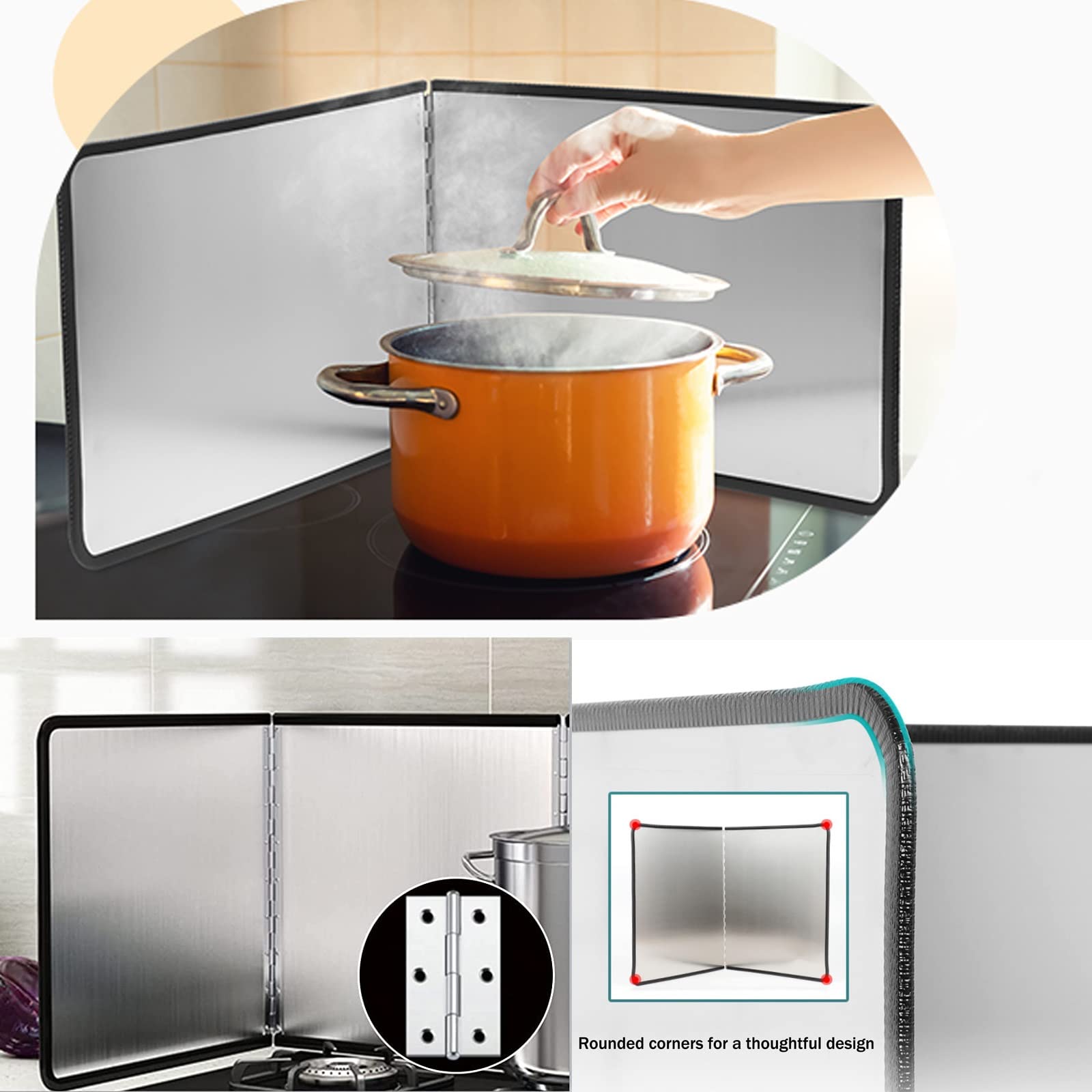 Plaque Anti-éclaboussures Pliable En Aluminium - Protège Votre Cuisine Des Projections D'huile