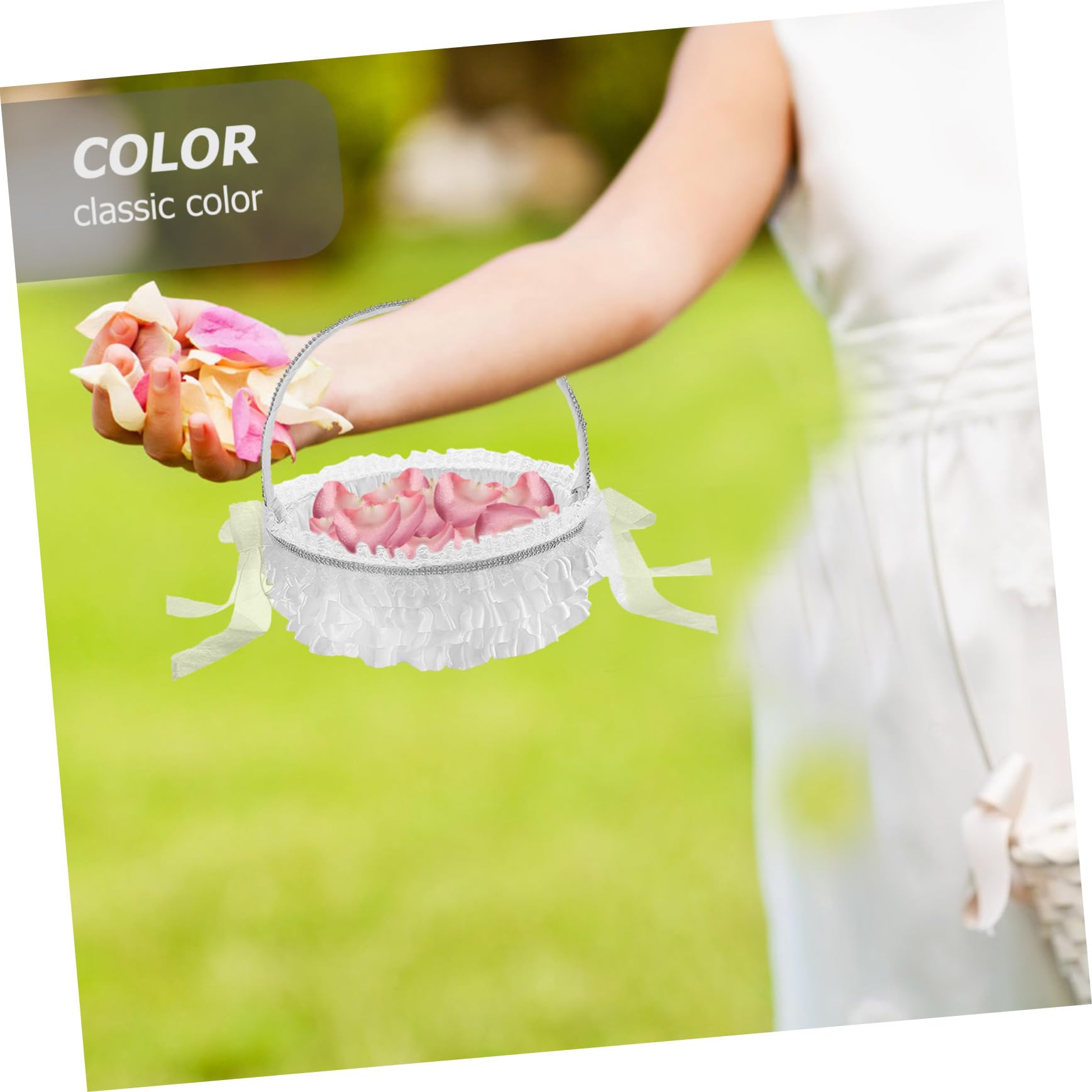 Panier De Demoiselle d 39 Honneur Panier De Pétales De Mariage Pour Événements Spéciaux Décoration En Dentelle Pour Fête De Mariage