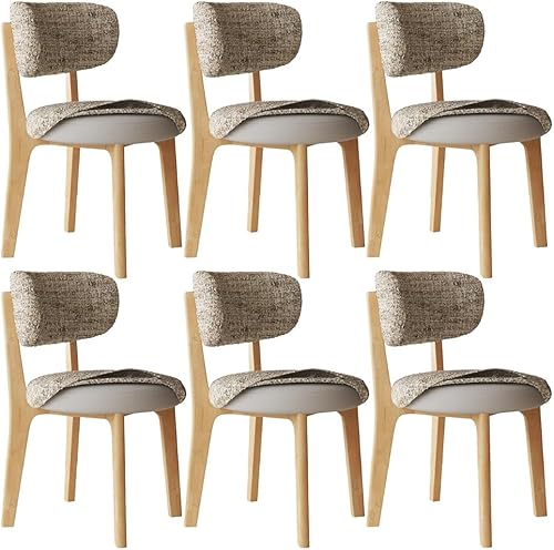 Miniatura 59 de YVYKFZD Sillas de comedor de madera maciza, juego de sillas de comedor sin brazos, sillas de cocina tapizadas, silla de sala de estar con funda de