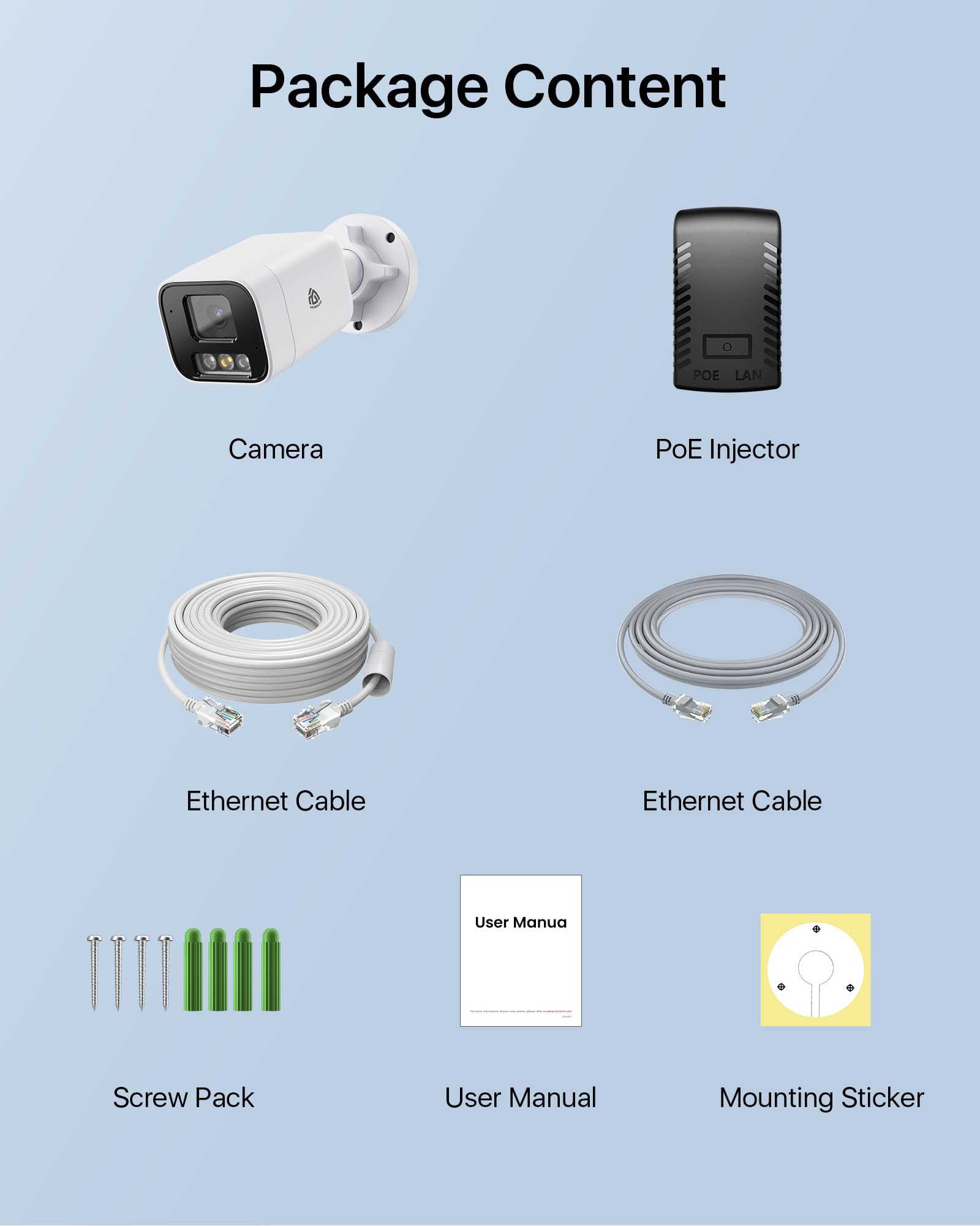 8MP Cámara Vigilancia PoE Exterior con Foco, Tarjeta Memoria 32GB | 4K UHD Cámara PoE Seguridad, Detección de Personas/Vehículos, Visión Nocturna en Color, Audio Bidireccional, Impermeable IP66