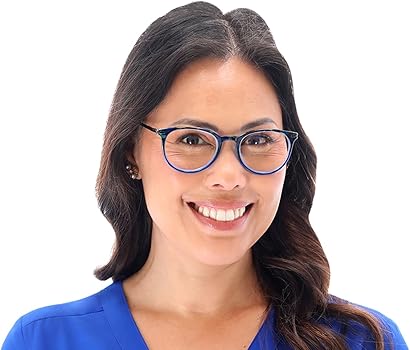 Amazon.com: Tri Focus 1.25 Round Reading Glasses, Blue Demi