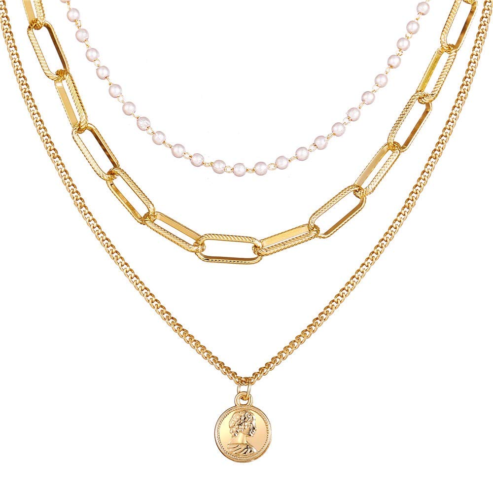 Shining Diva Fashion Latest Multilayer Western Non Precious Base Metal Cubic Zirconia Golden Neckpiece Neck Chain Necklace for Women (12248np) (B08PSWL55S) Amazon Price History, Amazon Price Tracker