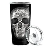 winorax Skull Tumbler 20oz Stainless Steel Travel Cup Coffee Mug Inspirational Skull Gifts for Men Women Skulls Lover Birthday Halloween Birthday Presents
