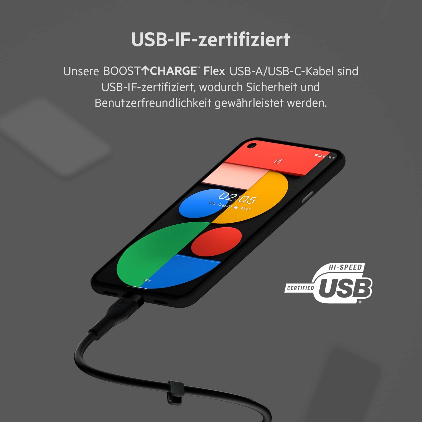 Belkin BoostCharge Flex Silikon-USB-C-/USB-C-Ladekabel, USB-IF-zertifiziertes USB C Kabel für iPhone 16, iPhone 15, Samsung Galaxy S24, S24 Ultra, Note, Google Pixel, iPad Pro, 3 m – Schwarz