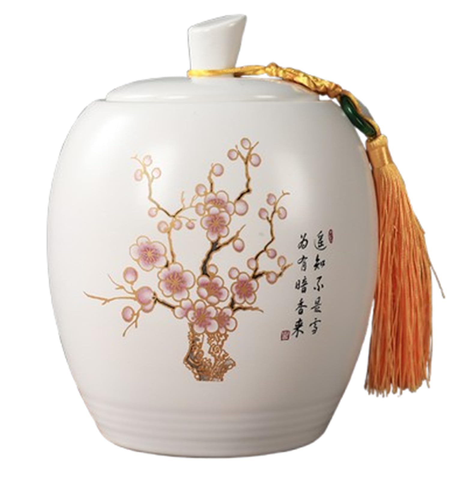 NHDVDVAV Celadon Porcelain Ginger Jar for Tea,Chinoiserie Ceramic Decorative Jar with Lid,Vintage AccentS mall Vase for Home Decor, Wedding, or Tabletop,B