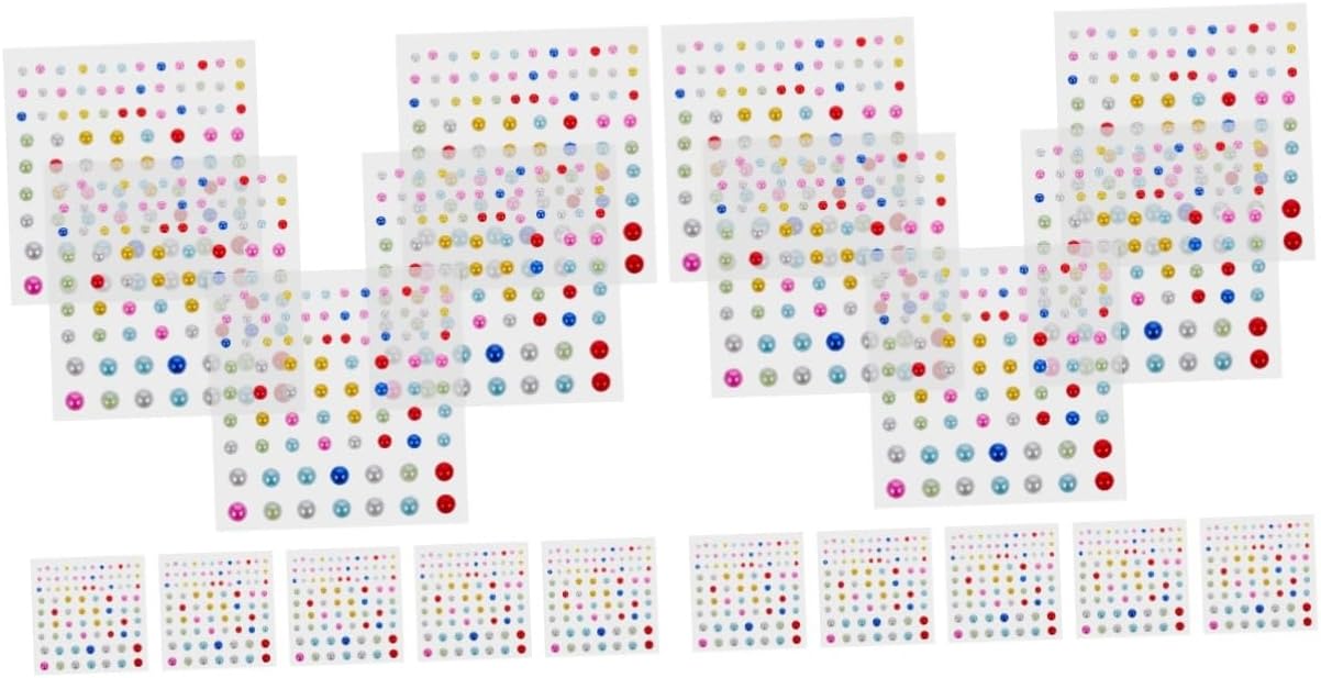 Veemoon 40sheets Self-Adhesive Rhinestone Face Stickers for Makeup Eye Gems and Nail Art for Festivals Parties and Cosplay