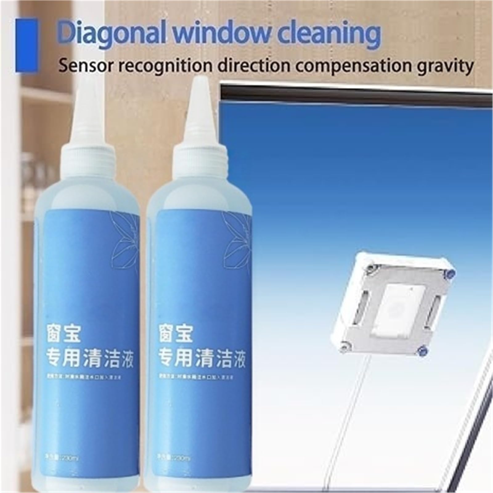230 ml Fensterreinigungslösung, kompatibel mit Ecovacs Winbot W2 Omni/ W2 Pro Omni/ W2 Pro/W1/W1 Pro/ W1S/ Mini, Roboter-Reinigungsflüssigkeit