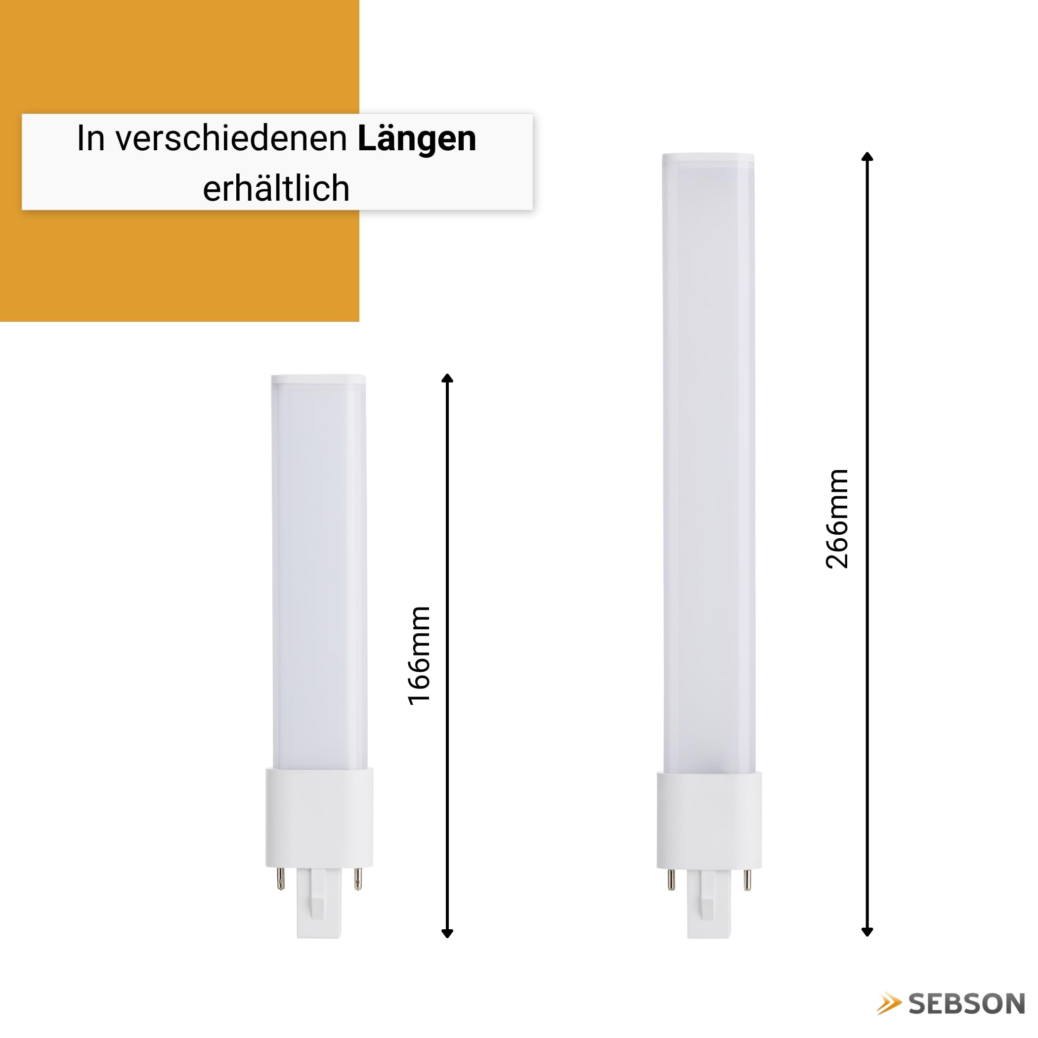 SEBSON G23 LED Lampe 4W ersetzt 7–9W CFL Kompaktleuchtstofflampe - 10er | kompatibel mit Dulux S & PL-S, 2-Pin Sockel 700lm 230V AC & CCG - LED Leuchtmittel G23 neutralweiß 4000K, nicht dimmbar