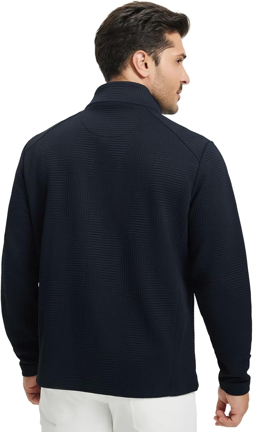 M MAELREG Mens Winter Jacket Performance Thermal Stand Collar Full Zip Textured Insulated Casual Jacket with 5 Pockets - Image 3