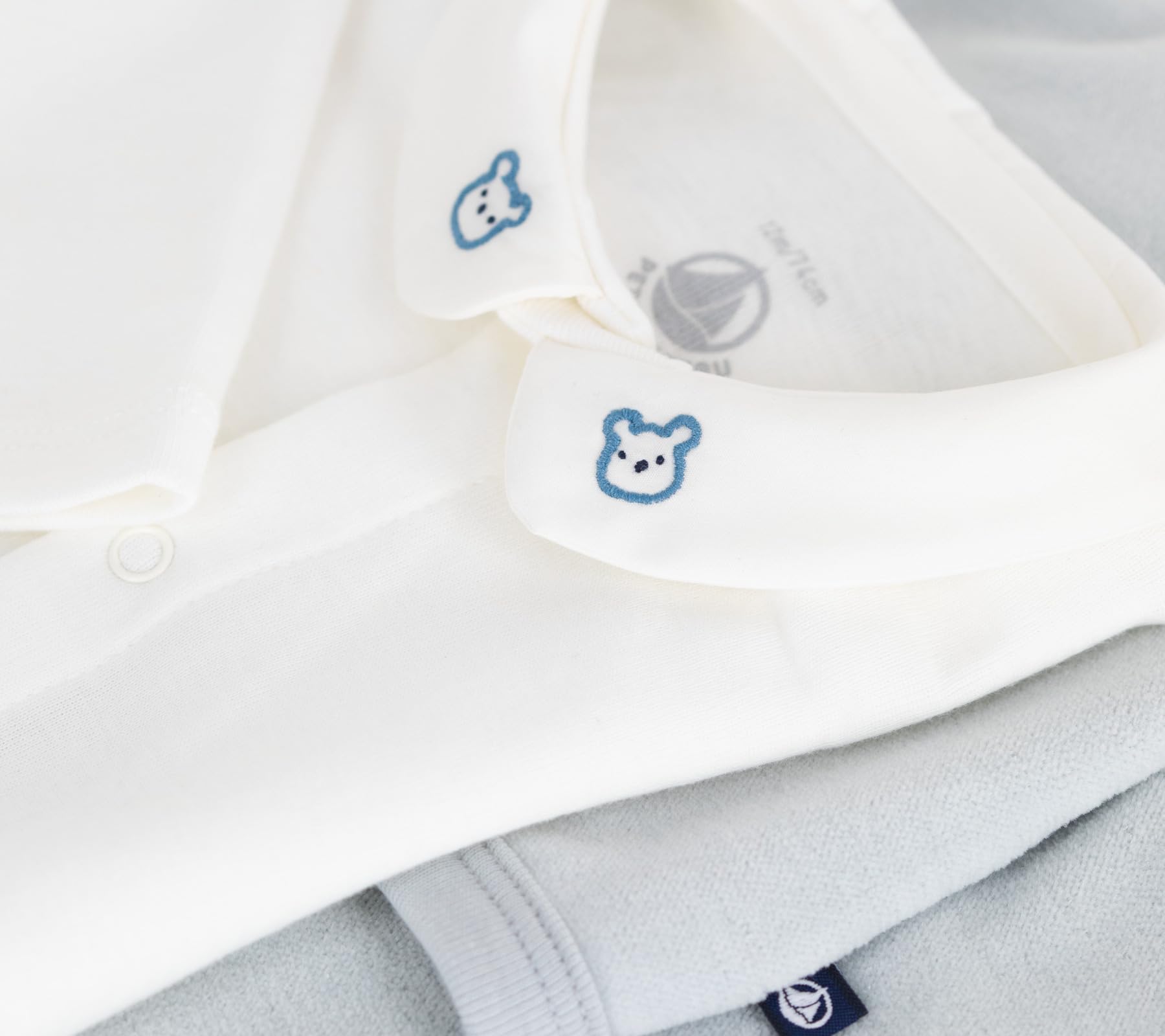 Petit Bateau Ensemble cadeau bébé 2 pièces en velours et body brodé ours
