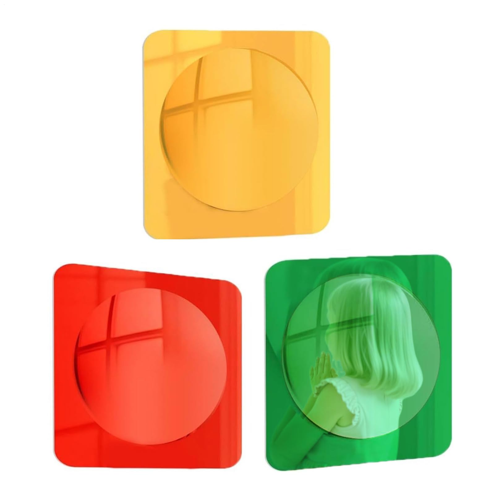 Sensory Mirror - 3-Piece Interactive Acrylic, Bubble Mirrors, Fun Tactile Toys, Home Classroom Nursery Decor | Educational Mirror Set For Preschool Boys Girls Early Learning Stimulation