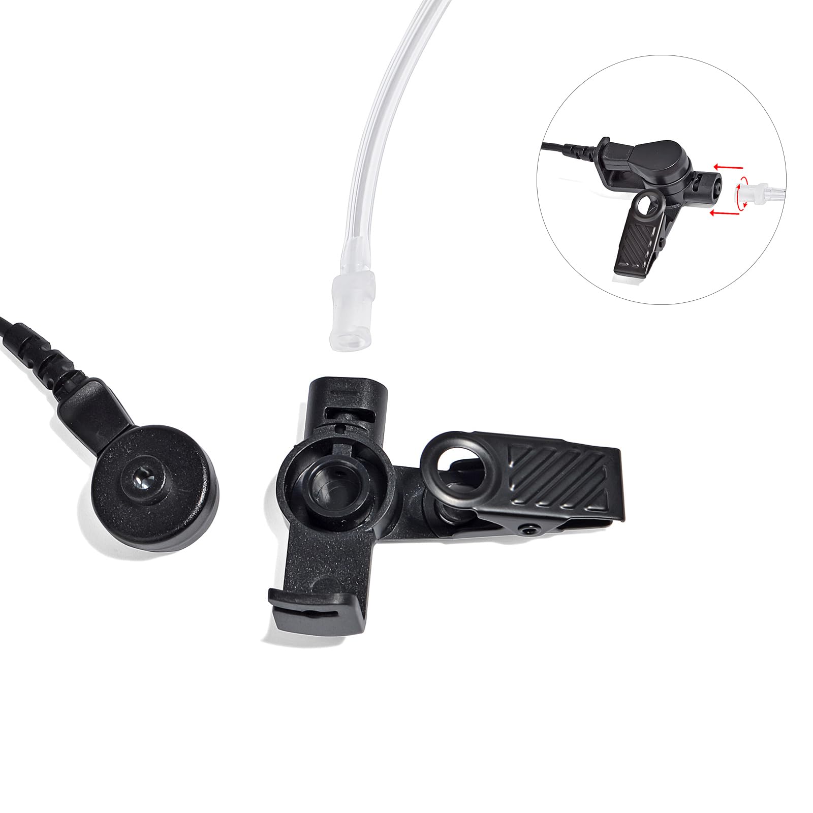 UAYESOK Walkie Talkie - Auricolare radio a 2 pin per Motorola DP1400 CP040 GP300 XT420 XT460 Hytera PD405 PD505 TC620 radio di sicurezza bidirezionale con tubo acustico e microfono PTT (2 pezzi)