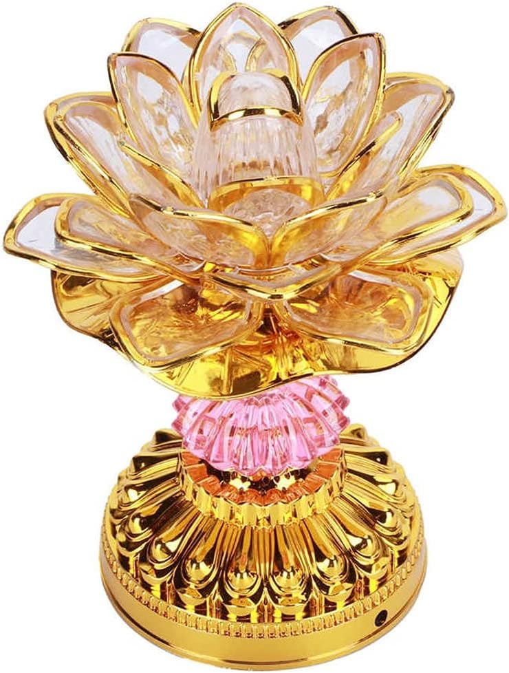 Miniature Figurines LED Buddhist Lamp 7 Color Changing Temple Light Buddhist Supplies Decor 100-240V Miniature