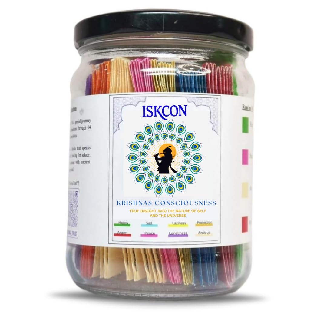 Gita Jar for Emotions – Anton geethaJar with 64 Inspirational Verses for Human Emotions – 8 Color-Coded Scrolls – Gita Jar in Hindi & English – Bhagavad Gita Wisdom Gift