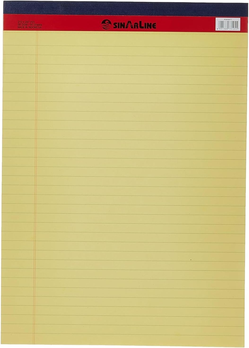 MARKQ Writing Pad 50 Sheets Single line Legal Notepad, A4 Notebook Sheets for School, College, Office Supplies (Yellow)