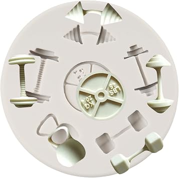 Fitness Themed Silicone Mold Dumbbell Weightlifting Fondant Molds