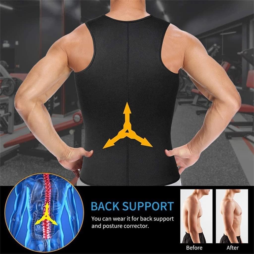 Waist Support Vest Back Men Trainer Trimmer Belt Gym Protector Loss Sports Body Shaper Corset (Color : Black, Size : XL)
