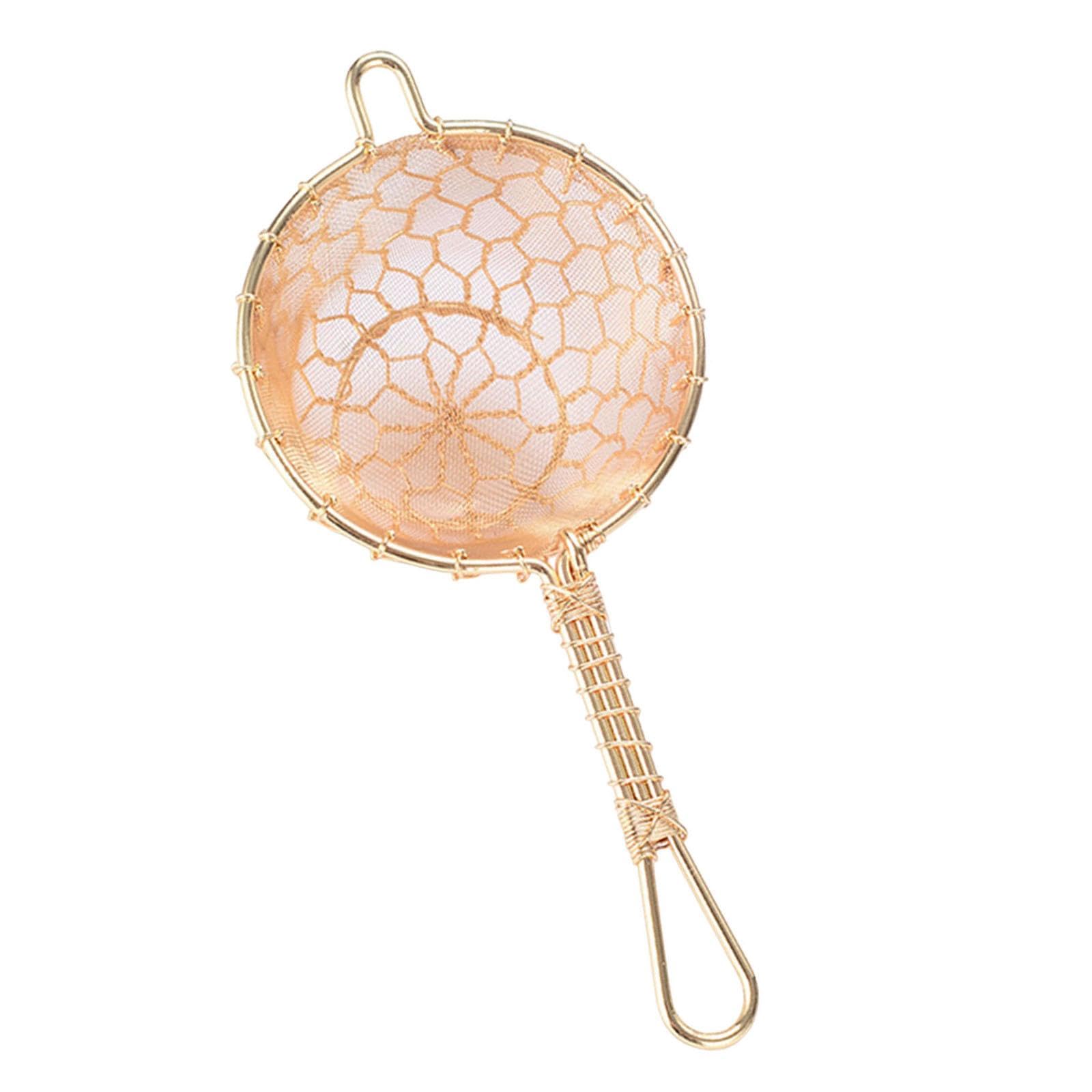 Teesieb Kupfer Doppelmaschiges Teefilter Handgefertigte Messing Teesieb Wiederverwendbare Feinmaschige Elegante Funktion für Zuhause Büro Café, A