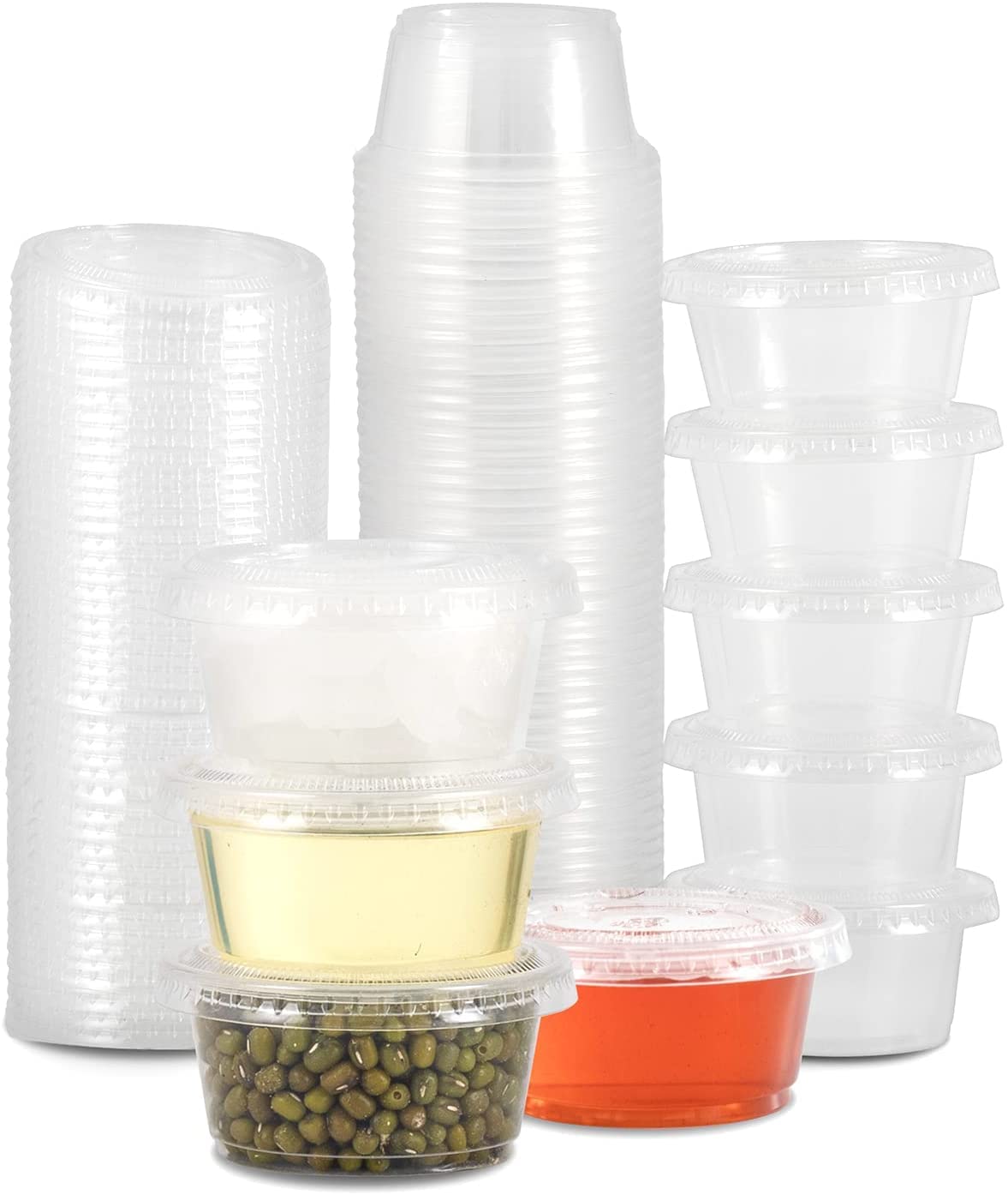 Buy FICUCUSO [400 Sets 2 oz] Jello Cups Plastic Portion Cups With