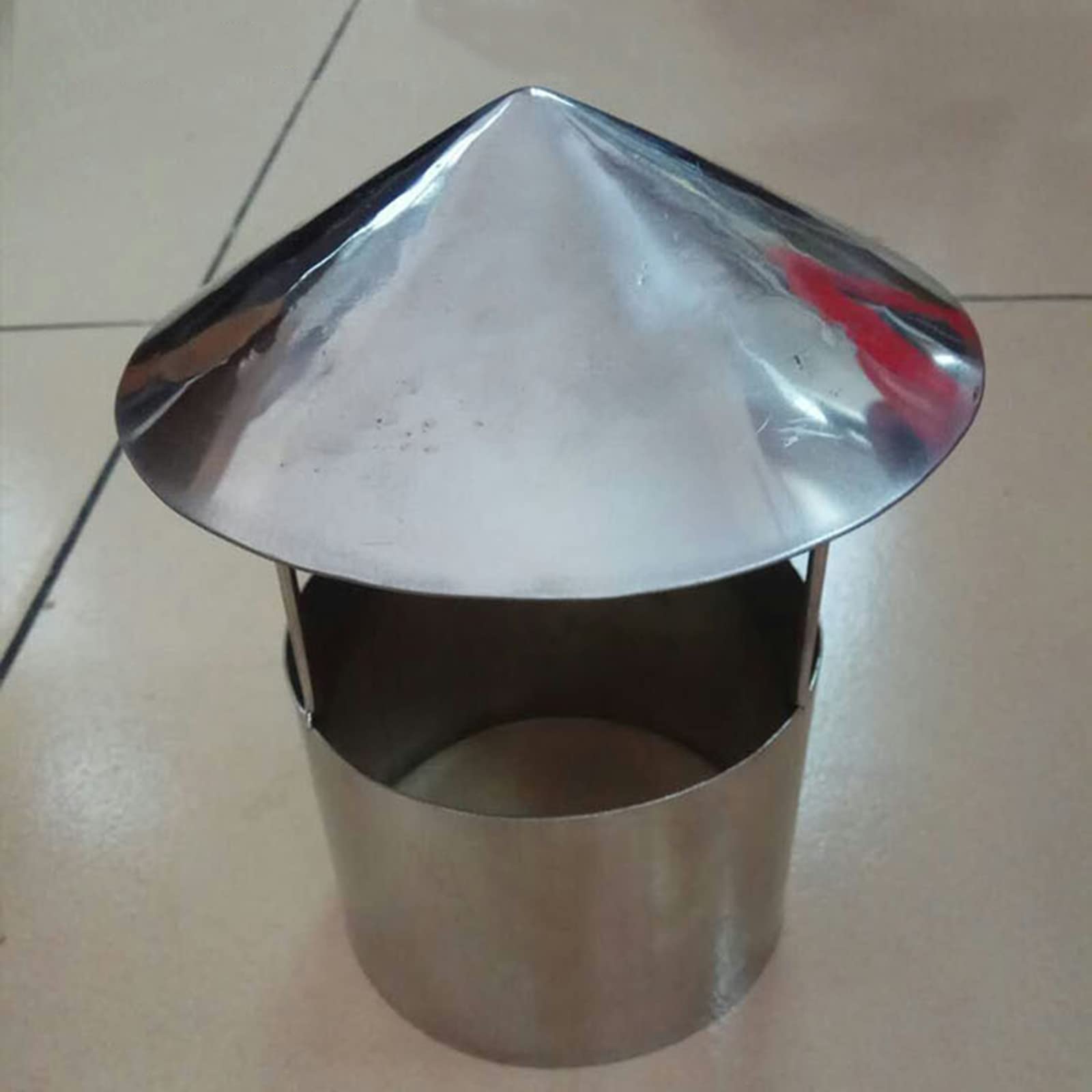 Cappuccio impermeabile in acciaio inossidabile per bocchetta dell'aria rotonda e tubo della canna fumaria, copertura antipioggia per tetto per riscaldamento stufa di scarico