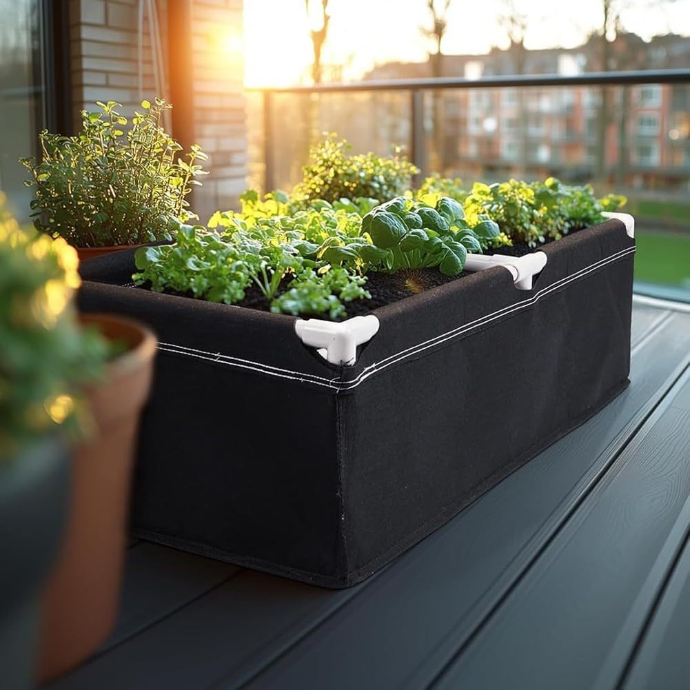 Minhe Cama de jardín elevada de tela no tejida, bolsa de cultivo portátil para verduras, hierbas y uso al aire libre (100 x 50 x 30 cm)