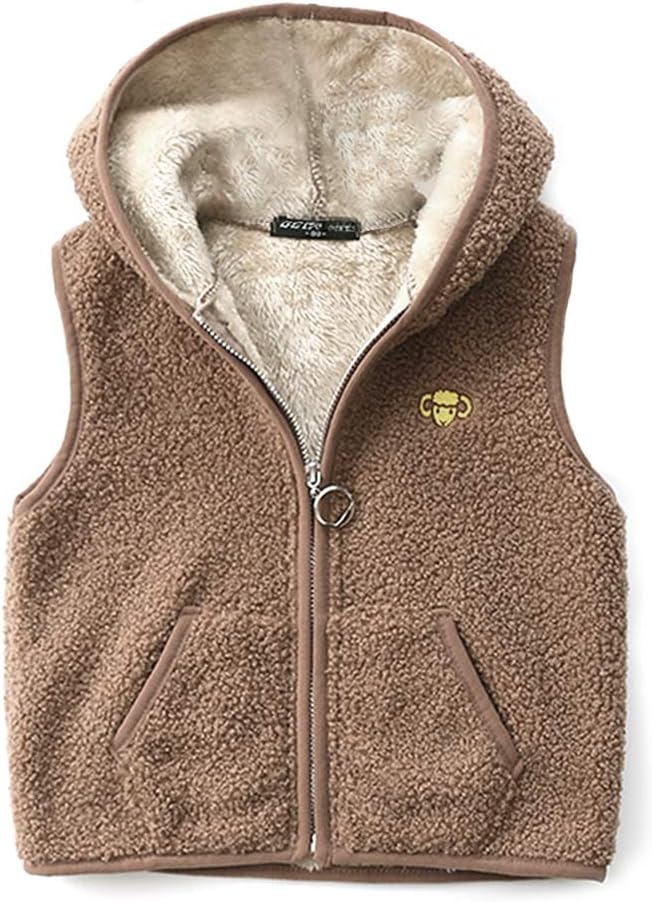 Happy Cherry Kids Fleece Winter Vest Hooded Warm Cotton Jacket Fall Outwear for Boys Girls Happy Cherry Kids Fleece Winter Vest Hooded Warm Cotton Jacket Fall Outwear for Boys Girls