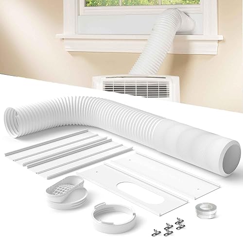 Kit de ventilación de aire acondicionado portátil con manguera de escape de 82 pulgadas de largo, 5.9 pulgadas de diámetro, 13 piezas de sello