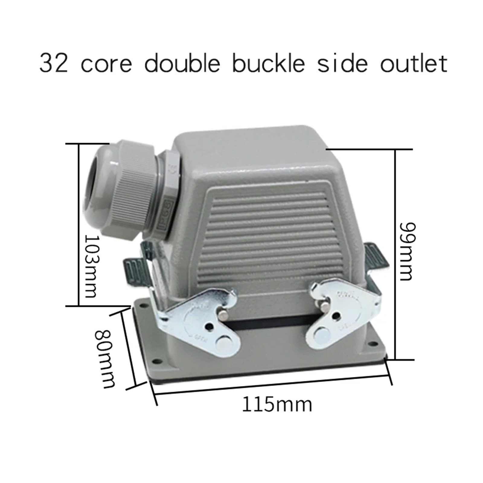 1 szt. Wodoodporne złącze wtykowe o dużej wytrzymałości - automatyka przemysłowa 16 A/500 V, styki miedziane - seria HDC-HEE(32 Core Side Outlet)
