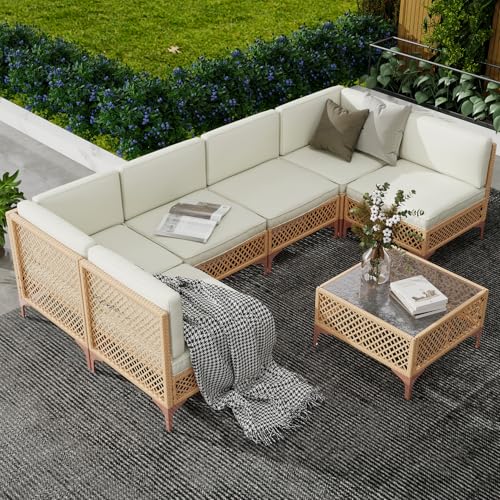 LYNSLIM Outdoor Patio Furniture Set, Wicker Outdoor...