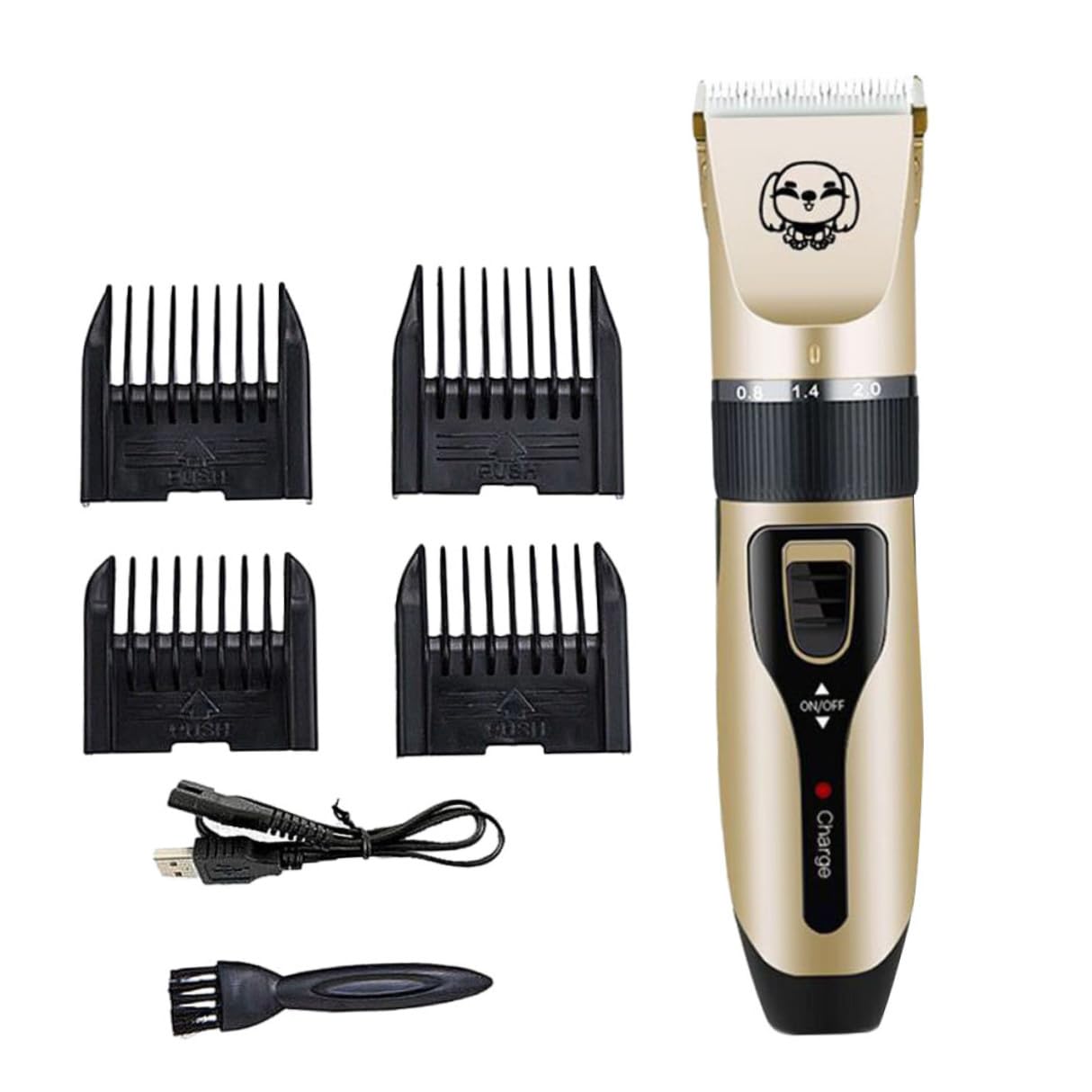 GALPADA Recortadora de Pelo para Perros y Mascotas con Corte Delicado, sin Ruido de Trabajo, Batería de 1200 Mah, Material Abs y Cerámica para Aseo Profesional en Casa