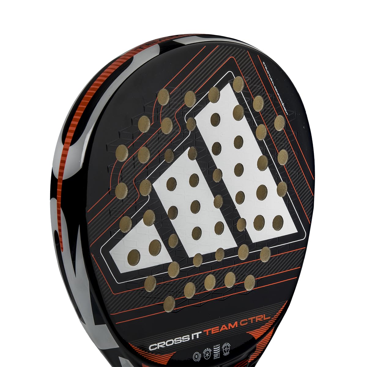 Pala de pádel adidas Cross IT Team Ctrl 2026,Negra, Forma Redonda,Goma eva Soft Performance,Fibra de Vidrio
