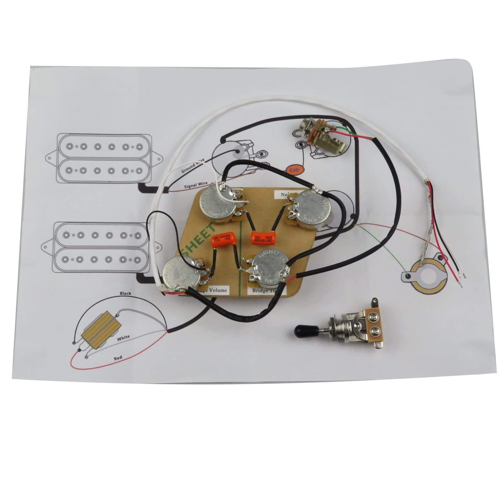 Amazon.co.jp: ZUOMU ロード済みの配線済みギターピックアップ配線