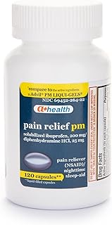 A+ Health Ibuprofen PM Softgels, Pain Reliever/Nighttime Sleep Aid (NSAID), Made in USA, 120 Count